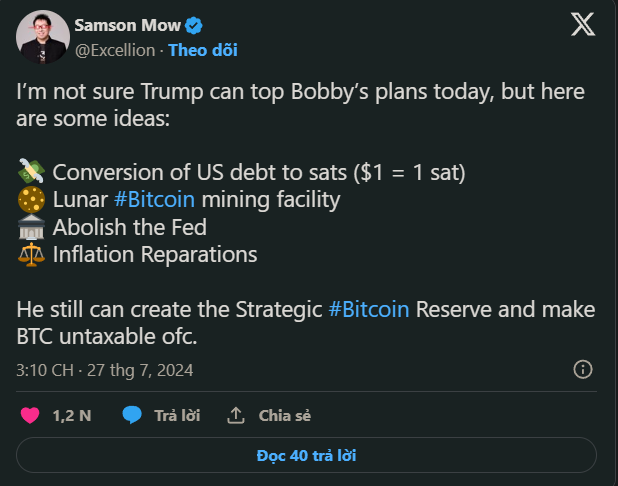 Sáu gợi ý từ CEO JAN3 cho bài phát biểu của Trump tại Hội nghị Bitcoin ở Nashville