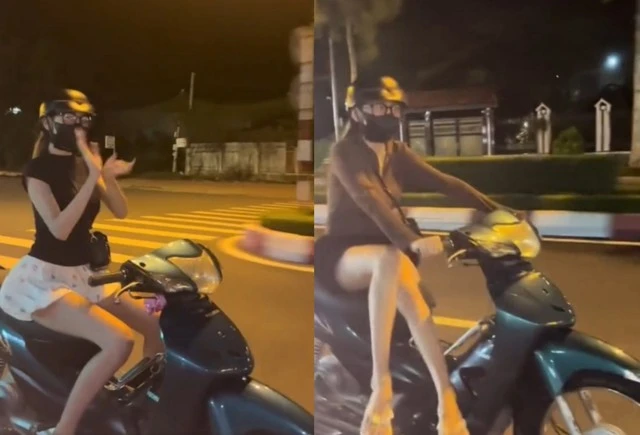 Phân tích video cô gái buông tay lái múa quạt trong khi đi xe máy