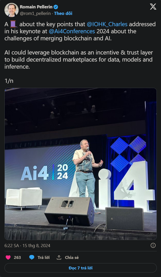 Charles Hoskinson: Sự kết hợp giữa Blockchain và AI sẽ thay đổi diện mạo ngành y tế.