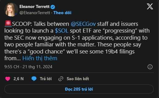 SEC tham gia vào quy trình đăng ký ETF Solana