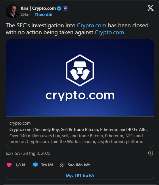 SEC khép lại cuộc điều tra với Crypto.com: Điều gì tiếp theo?